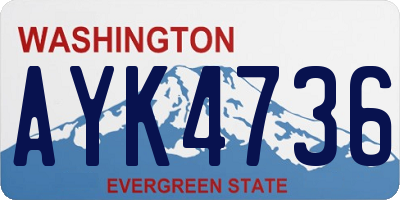 WA license plate AYK4736