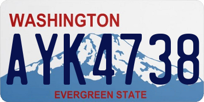 WA license plate AYK4738