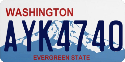 WA license plate AYK4740