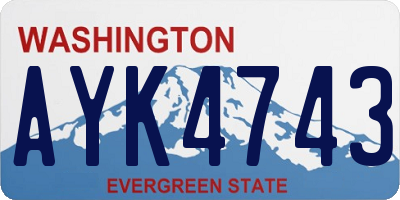 WA license plate AYK4743