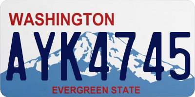 WA license plate AYK4745