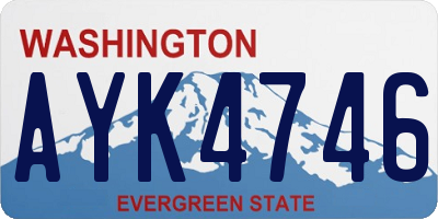 WA license plate AYK4746