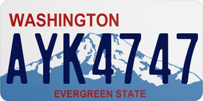 WA license plate AYK4747