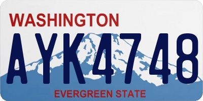 WA license plate AYK4748