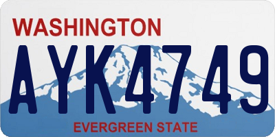 WA license plate AYK4749