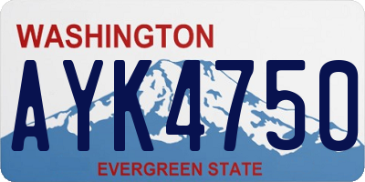 WA license plate AYK4750