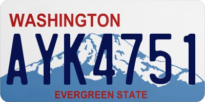 WA license plate AYK4751