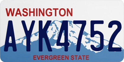 WA license plate AYK4752