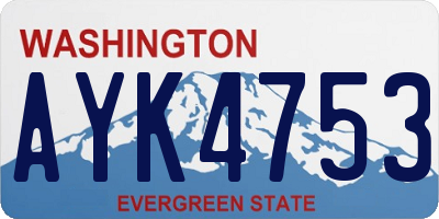 WA license plate AYK4753