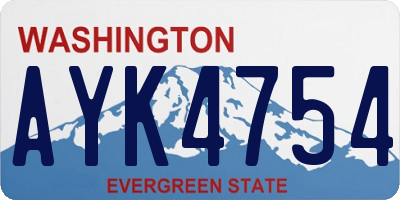 WA license plate AYK4754