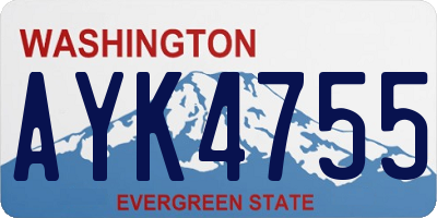 WA license plate AYK4755