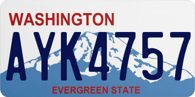 WA license plate AYK4757