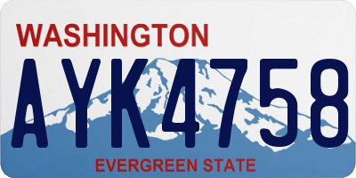 WA license plate AYK4758