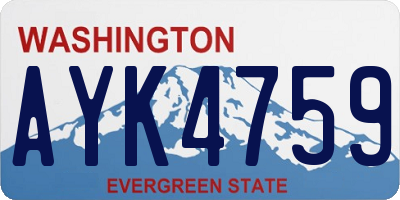 WA license plate AYK4759