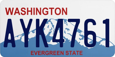 WA license plate AYK4761