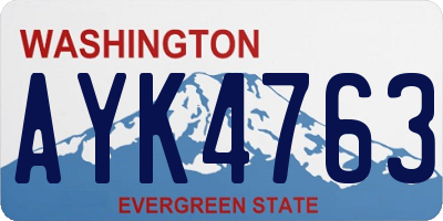 WA license plate AYK4763
