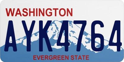 WA license plate AYK4764
