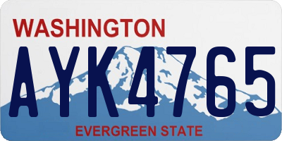 WA license plate AYK4765