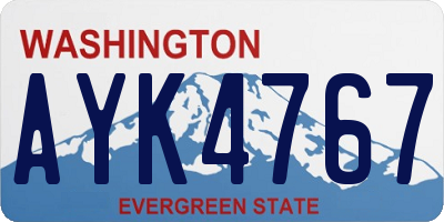 WA license plate AYK4767