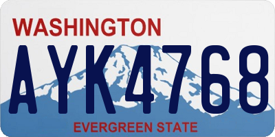 WA license plate AYK4768