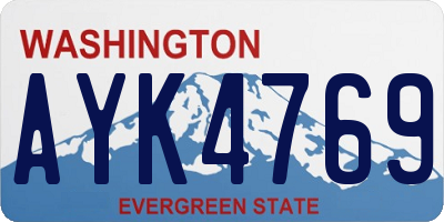 WA license plate AYK4769