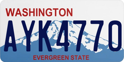WA license plate AYK4770
