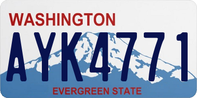 WA license plate AYK4771
