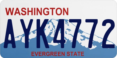 WA license plate AYK4772