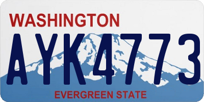 WA license plate AYK4773