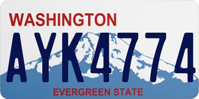 WA license plate AYK4774