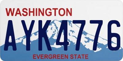 WA license plate AYK4776