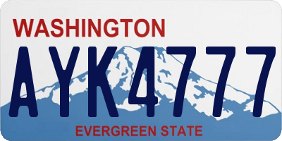 WA license plate AYK4777