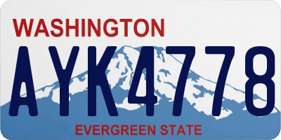 WA license plate AYK4778