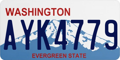 WA license plate AYK4779
