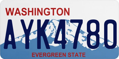 WA license plate AYK4780