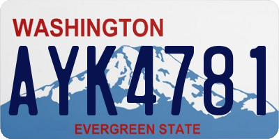 WA license plate AYK4781