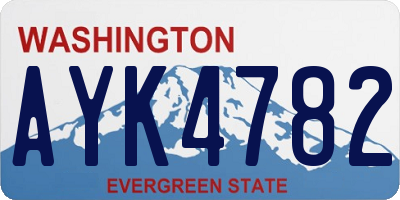 WA license plate AYK4782