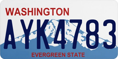 WA license plate AYK4783