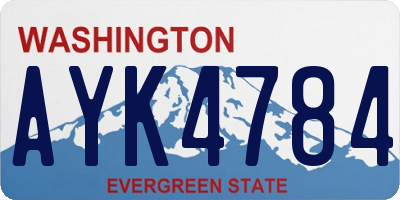 WA license plate AYK4784