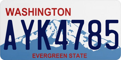 WA license plate AYK4785
