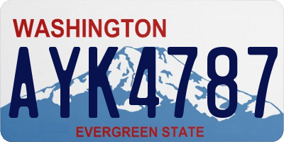 WA license plate AYK4787