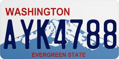 WA license plate AYK4788