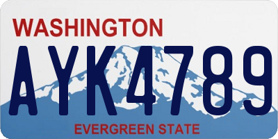 WA license plate AYK4789