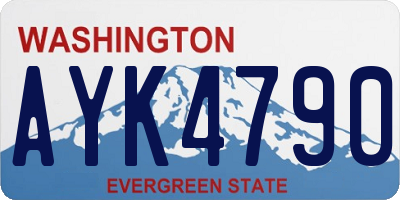 WA license plate AYK4790
