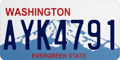 WA license plate AYK4791