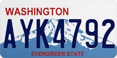 WA license plate AYK4792