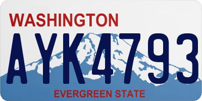 WA license plate AYK4793