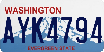 WA license plate AYK4794