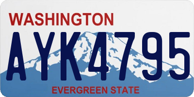WA license plate AYK4795