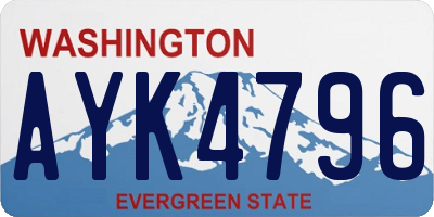 WA license plate AYK4796